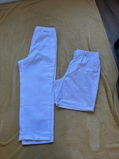 Men’s Emsmorn White Trousers And Shorts Bundle For Bowls Cricket Archery Size 38