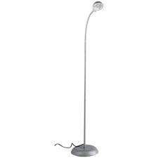 Silver Floor Reading Lamp Habitat Adjustable LED Spotlight with Foot Switch