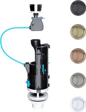 Dual Flush Toilet Syphon Valve - Chrome Brass Copper Nickel Black Push Button