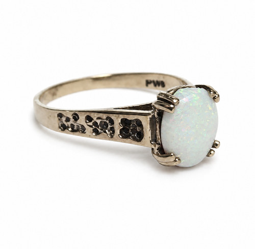 Vintage 9ct yellow gold opal - vintage,