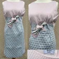 WEILL VINTAGE 50’s Style PINK SILVER Metallic MOD DRESS WEDDING JACKIE O 14 