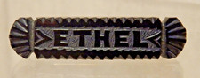 Antique Jet Name Brooch Ethel Mourning Brooch Whitby