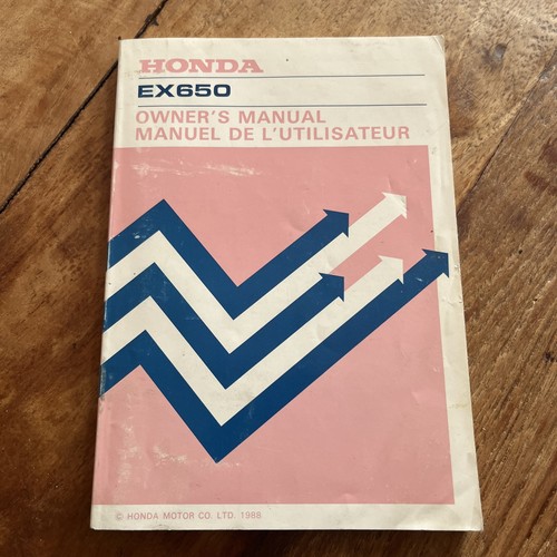 Honda ex650 owners - ex650, manual