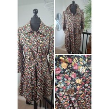 NEXT floral LADIES fitted coat Cotton lined belted TRENCH PLUS size 18 XL WOMENS