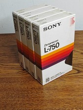 4 x Sony Betamax L-750 New Video Tape Dynamicron Beta Cassette