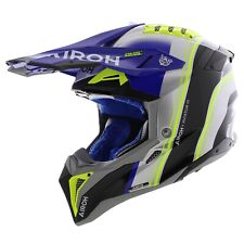 Airoh Aviator 3 AMS² plus Hima Gloss Blue Grey Yellow Black Offroad MX Helmet