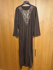 NEW BROWN MIDDLE EASTERN ARAB EMBROIDERED SUMMER KAFTAN JALABIYA 2XL EXTRA LARGE
