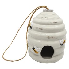 White Ceramic Honey Pot Bird