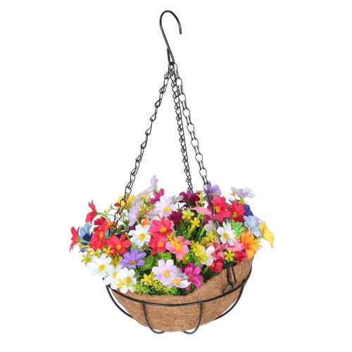 Hanging basket faux flowers - ,