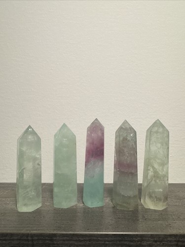 Flourite crystal towerset 5 - flourite, of
