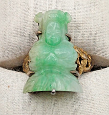 Chinese Green Jade & Silver