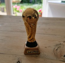 Vintage Mini Scotch Whisky Bottle LW Mclech World Cup Gold Ceramic