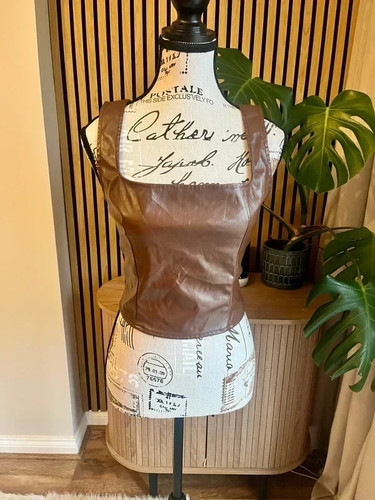 Brown faux leather - faux,