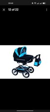 4 wheel  pushchair pram with free carry cot rain cover 