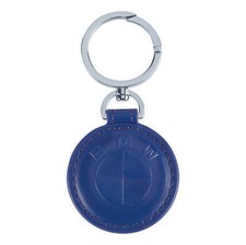 BMW Genuine Keyring Blue Leather Logo Car Key Ring Accessory 80275B319B5
