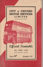 CITY OF OXFORD BUS TIMETABLE