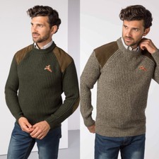 Rydale Chunky Knit Shooting Jumper Crew Neck Sweater & Pheasant Motif Sweatshirt