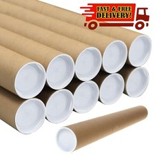STRONG CARDBOARD POSTAL TUBES A0 A1 A2 A3 A4 IN 50mm & 76mm WITH END CAPS