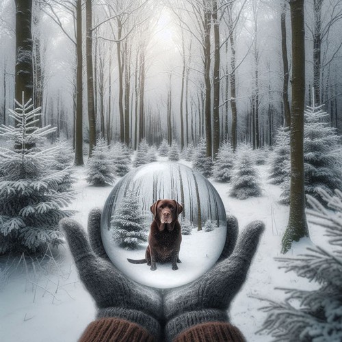 Chocolate labrador cross - (10),