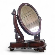 Victorian dressing table mirror - Antique carved mahogany vanity bathroom mirror