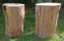 2 log garden stools fire pit