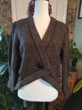 Ladies Marbled Brown Jacket With Tails Medium Fully lined