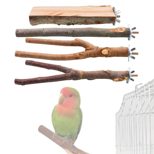 Pieces wooden parrot perch - 4,