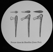 BRONZE AGE AXES IN HANDLES