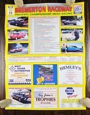 Vintage Bremerton Raceway Championship Drag Racing Car Auto Poster 2000 WA