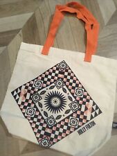 Designer canvas tote shopper bag Rare New Eco Fashion Holly Fulton 50s 70s Print
