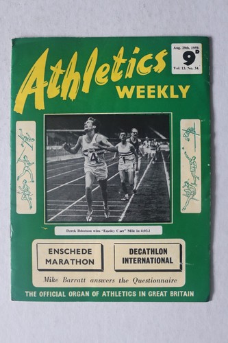 Athletics weekly magazine 1959 - magazine,