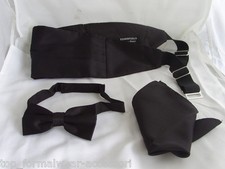 Mens BLACK Polyester Bow Tie