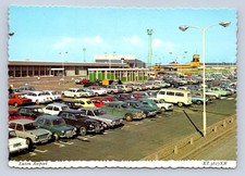 LUTON AIRPORT VINTAGE POSTCARD MONARCH AIRLINES BRISTOL BRITANNIA CAR PARK 