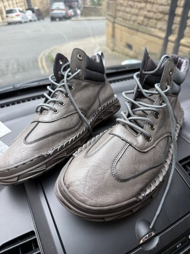 Men grey leather - men's,