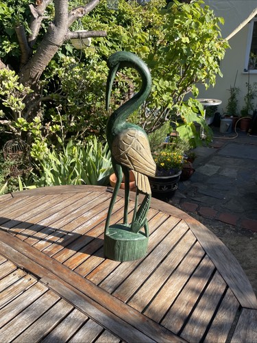 Wooden stork carving ornament - stork,