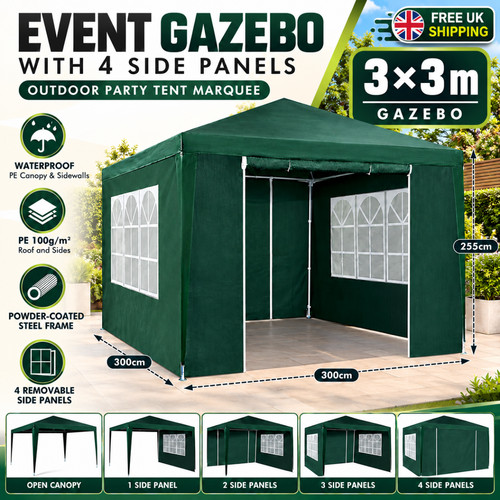 3x3m gazebo side panels - 3x3m, 4