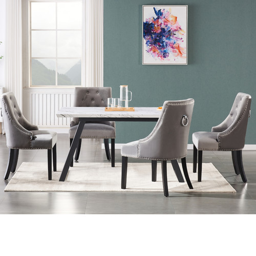 Dark grey velvet - dark, dining