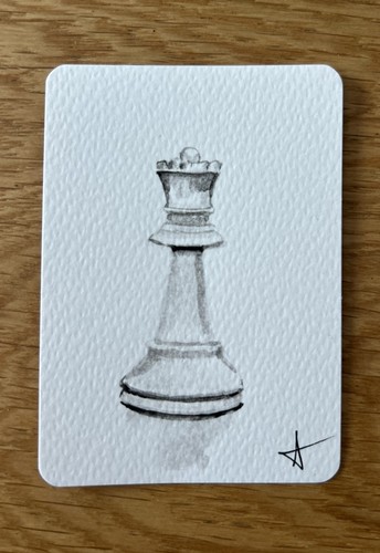 Aceo original chess piece - chess,