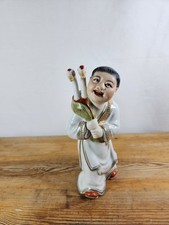 VINTAGE CHINESE PORCELAIN FIGURINE BOY CARRYING TWO GEESE EXPORT MARKED CHINA