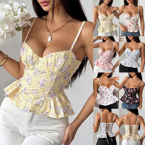 Ladies sexy floral vest - ladies,