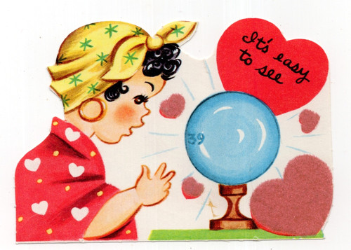 Vintage valentine card - valentine,