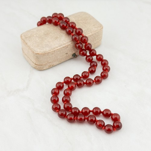 Vintage red gemstone - red, round