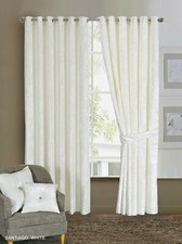 Crushed Velvet Curtains Pair of Eyelet Ring Top Fully Lined Ready Made Curtains