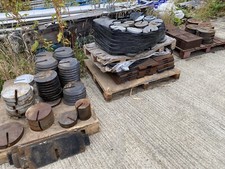 SLOTTED TEST WEIGHT ballast scale balance cast iron steel plate tractor weights?