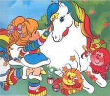 Set of TWO 5x5 Rainbow Brite &