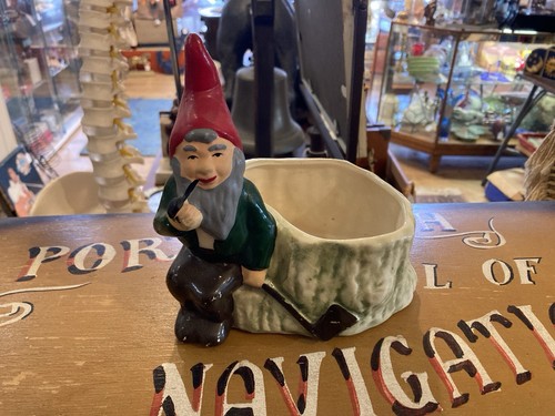 Unusual gnome planter with axe - planter,