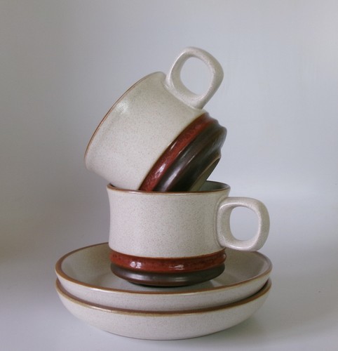 Two denby potters wheel cups - denby,