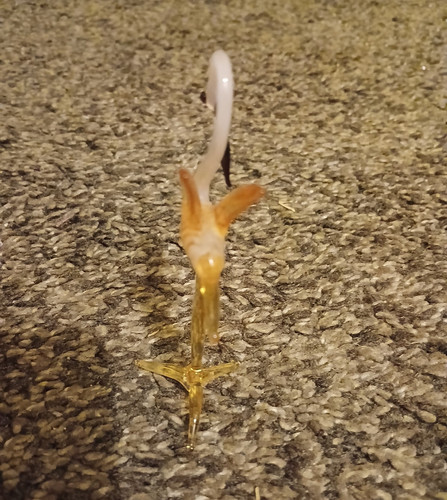 Hand blown glass flamingo - hand,