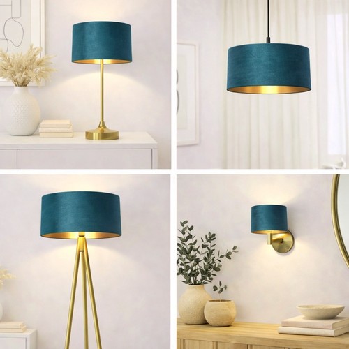 Teal blue velvet - blue, drum