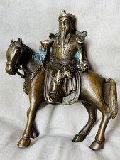 Antique chinese cast bronze statue Cai Shen God of Wealth and Fortune